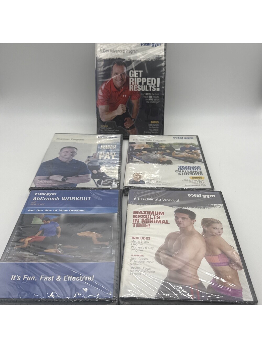 Total Gym DVD Workout Lot 5 New Sealed AbCrunch Get Ripped Beginner Fitness